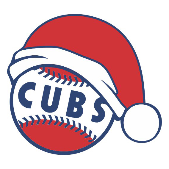 Chicago Cubs Baseball Christmas hat logo vinyl decal